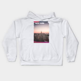 Vintage New York Skyline Poster | Places of the World Kids Hoodie